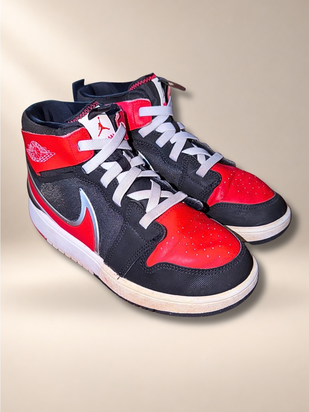 Jordan 1 Mid RM EasyOn Bred Kids 3Y Black Red FQ1282-006 Air Jordan